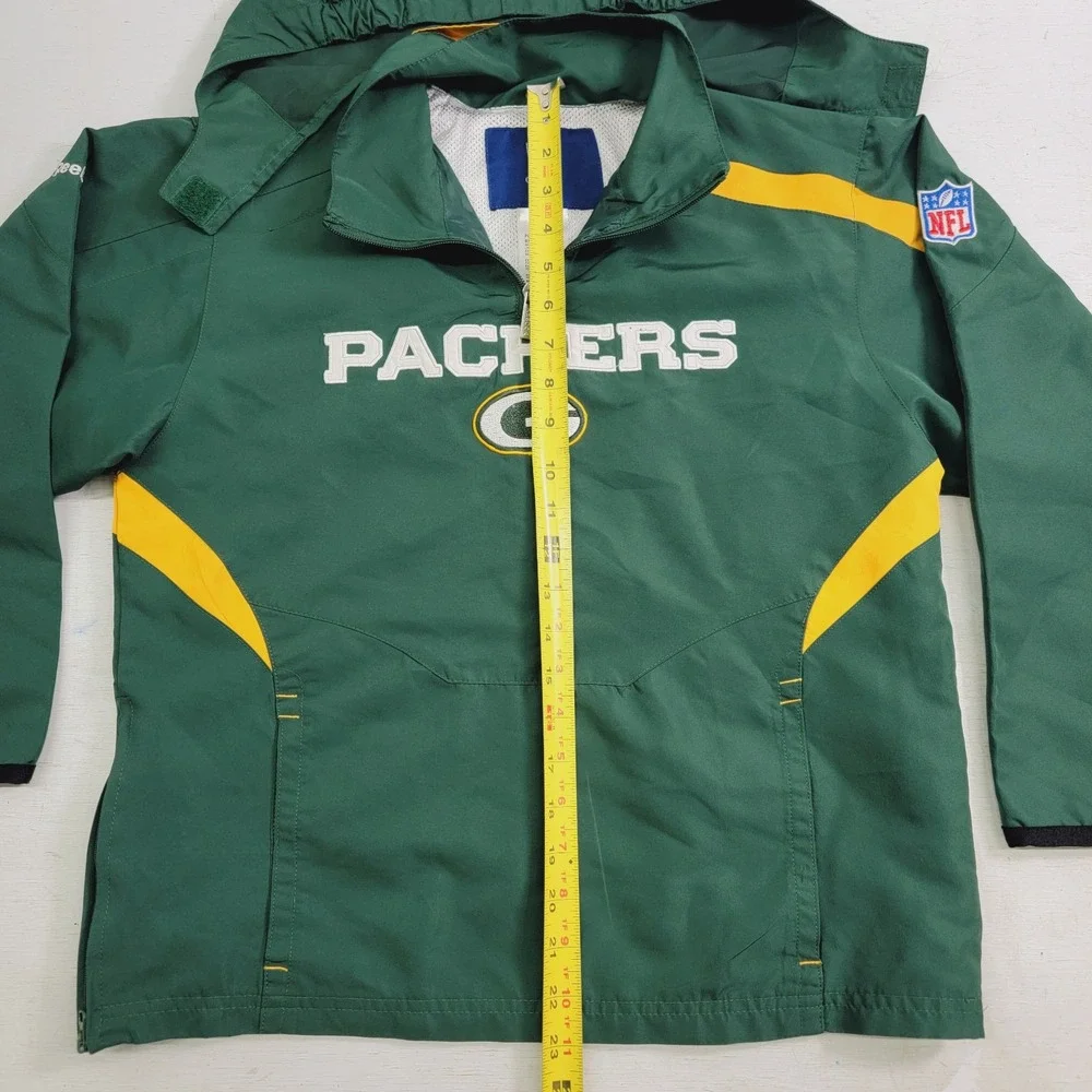 Green Bay Packers Jacket Youth Boys Sz M (12-14) Reebok NFL Windbreaker‎ Jacket